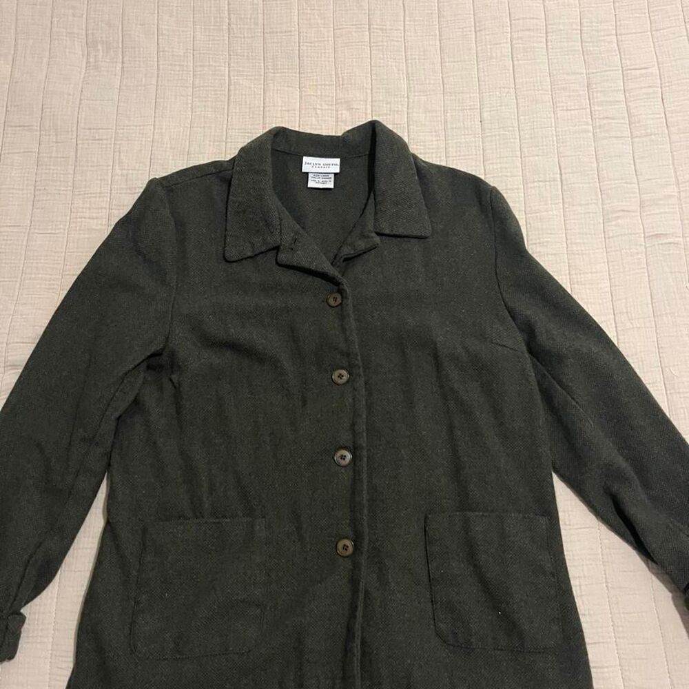 VTG Jaclyn-Smith Women's Green and Khaki Wool Blend Jacket